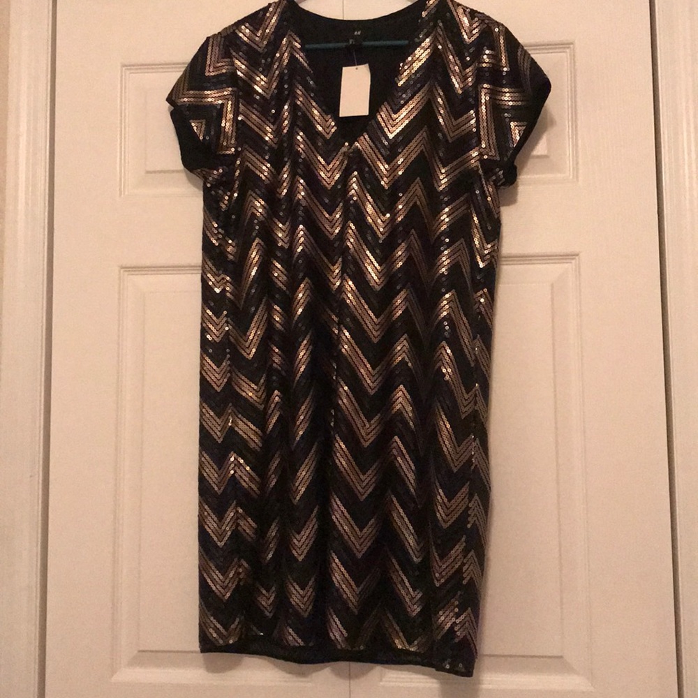 HM sequin shift dress